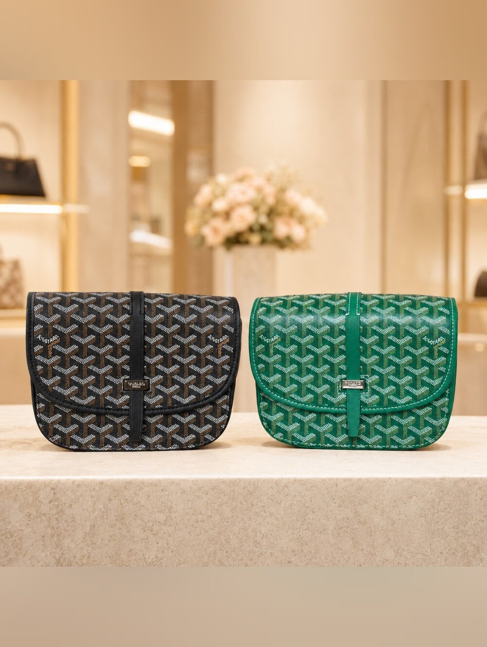 Designer Inspired Black or Green Canvas Crossbody
